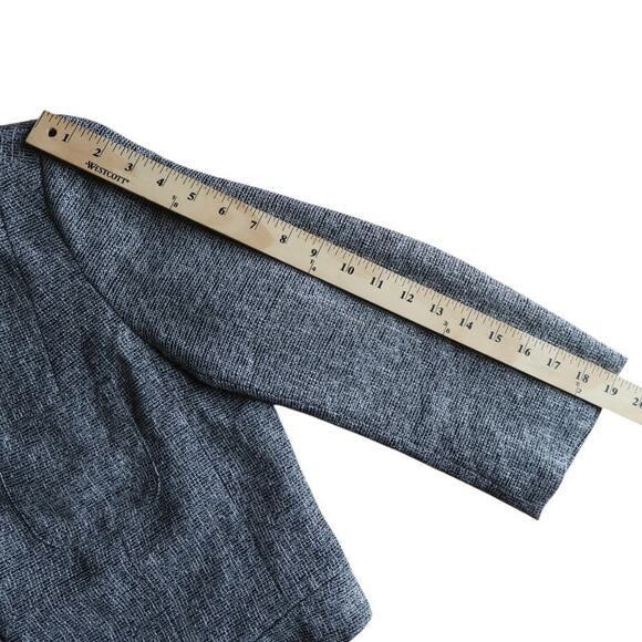 LOFT Silver Cropped Jacket with Sequin Collar | Size 14 | Lined Preppy Glam EUC - Picture 10 of 11